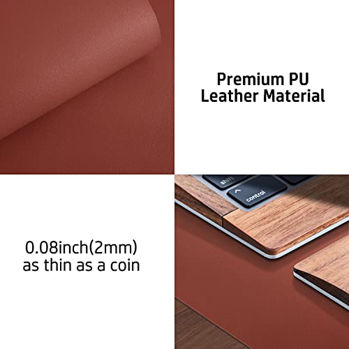 Image of Aothia Leather Desk Pad Protector,Mouse Pad,Office Desk Mat, Non-Slip PU Leather Desk Blotter,Laptop Desk Pad,Waterproof Desk Writing Pad for Office and Home (23.6 inch x 13.7 inch, Rufous)