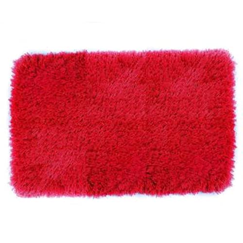Image of Anti Skid Doormats for Home and Office Entrance Living Room and Bathroom Mats | Entrance Door Mats for Home and Office Entryway. (Solid Red, 18x28)