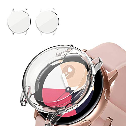 [2 Pack] Compatible with Galaxy Watch Active Case, TPU Screen Protector Scratch-Resist Frame Protective Cover for Galaxy Watch Active