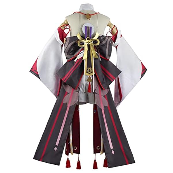 BAIHAO Genshin Impact Yae Miko Cosplay Kostuum Guuji Yae Fancy Outfits Volledige Set Unifrom Jurk Kostuums Hoofddeksels Amulet Guuji Yae Game Suits