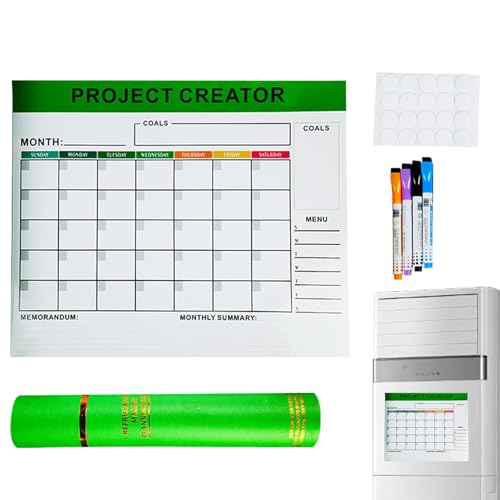 Planificador de borrado en seco para refrigerador, pizarra de borrado en seco reutilizable, planificador diario, pizarra blanca magnética, para planificación rutinaria de cocina, escuela, organización