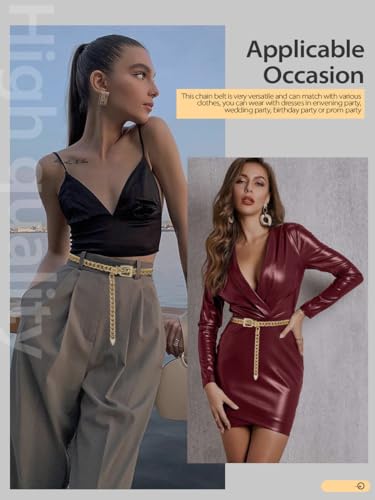 FIORETTO Chain Belt for Women Metal Waist Chain Fashion Multilayer Chain Belts for Dress4