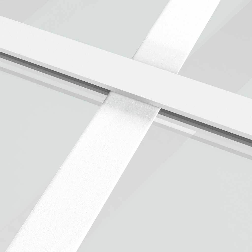 vidaXL Innentür Modernes Design Glastür Komplettset Zimmertür Tür Drehtür Wohnungstür mit Montagezubehör 83x201,5cm Weiß Mattglas Aluminium