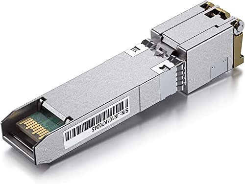 Image of 10Gtek 1.25 /2.5 /5 /10G-T SFP+ to RJ45 CAT.6a Copper Module, Auto-Negotiation SFP+ to Ethernet Transceiver for HPP, HP Aruba, TP-Link TL-SM5310-T and More, up to 30-Meter