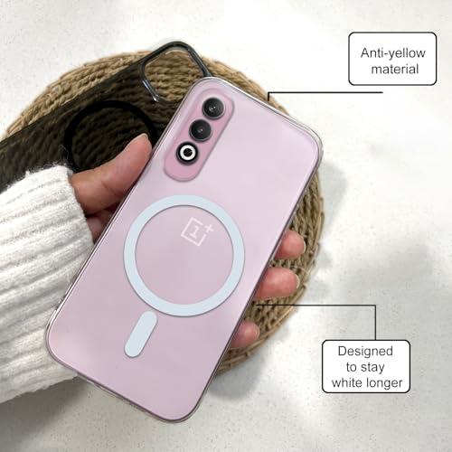 Image of COLORflow Back Cover Compatible with OnePlus Nord CE 4 5G | White Crystal Clear | MAG-Safe | Slim Soft Touch Case with Anti-Slip Grip & Camera Protection
