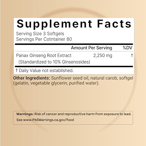 image for NatureBell Panax Korean Red Ginseng - 240 Softgels - 2,250mg High Stre