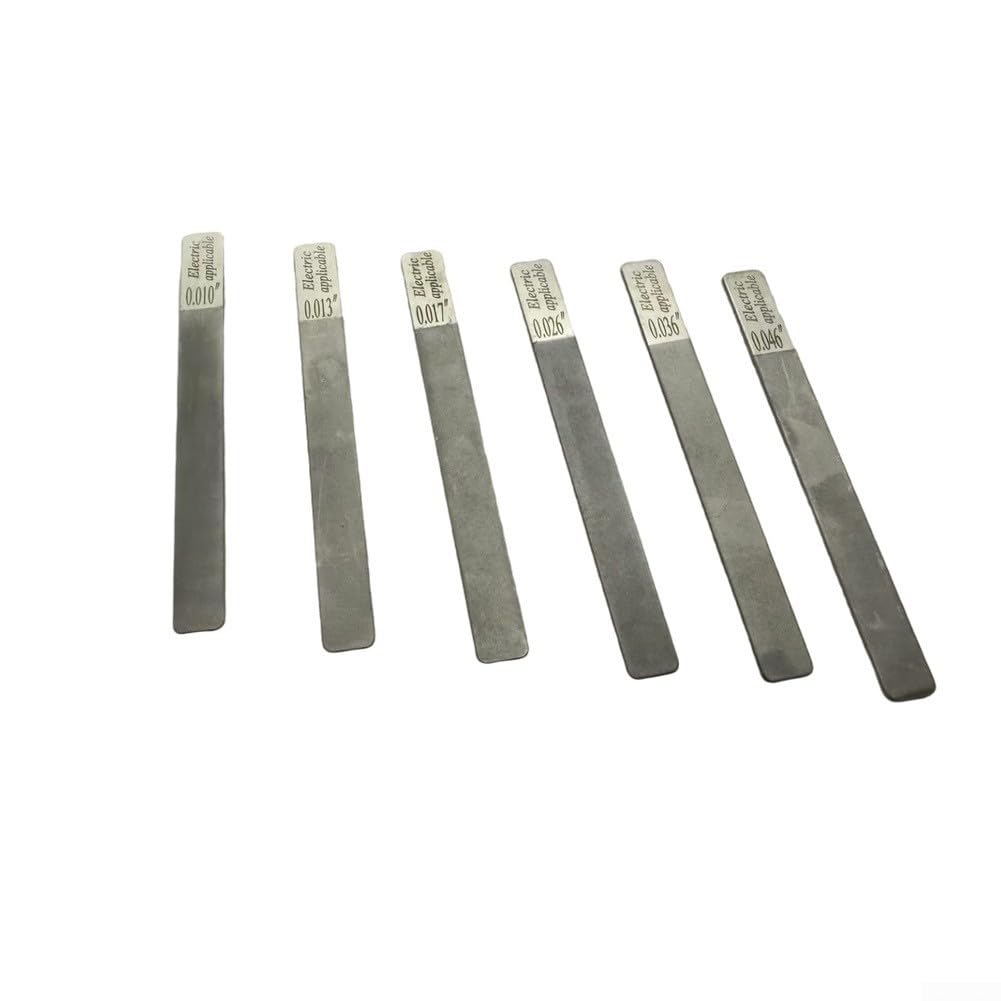 Lot de 6 limes à écrou de guitare, frettes, couronnage, luthier - Kit d'outils de réparation pour guitare, basse, ukulélé - En acier inoxydable avec poignée ergonomique (électrique 10-46)