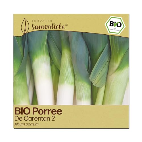 Samenliebe BIO Porree Samen | Winterlauch De Carentan 2 - Lauch - winterhart - samenfestes BIO Saatgut