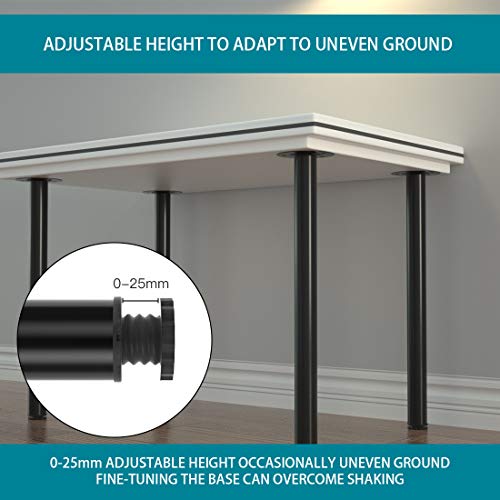 Gotland Height Adjustable Table Legs 28 Inch Metal Desk Legs Set of 4PCS - Heavy Duty Modern DIY Furniture Replacement Leg for Home Dining Office Computer Gaming Desk (Black，28\") - Thumbnail 5