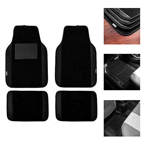 Image of FH Group Car Floor Mats - Carpet for Cars, Universal Fit Automotive All Purpose Car Protector Mat for Most Sedan, SUV, Truck Floor Mats Black