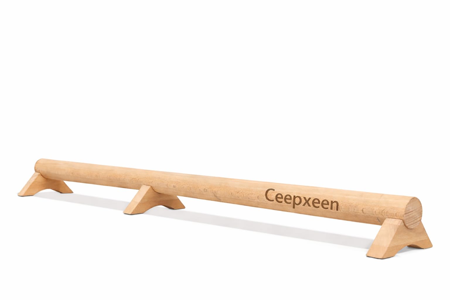 Balancierbalken Holz 100cm – Schwebebalken (3 Füße, 200kg) – Gleichgewichtstrainer für Fußtraining, Plantarfasziitis, Reha & Kinder – Buchenholz Ø 4,5 cm