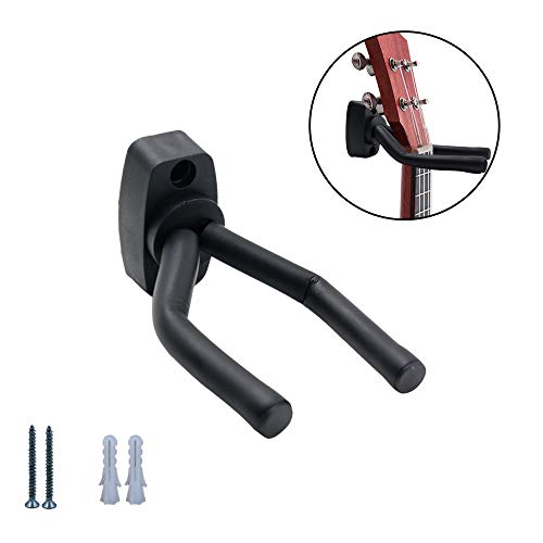 Lixiongbao Guitar Wall Mount Hanger Hook Holder Stand Guitar Hangers Hooks Rack Display With Screws For Electric Acoustic And Bass Guitars Ukulele (Black) #TOP4