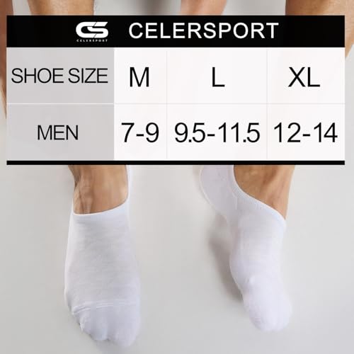 CS CELERSPORT 6/8 Pairs No Show Socks Men with Cushion Low Cut Invisible Non Slip Socks2