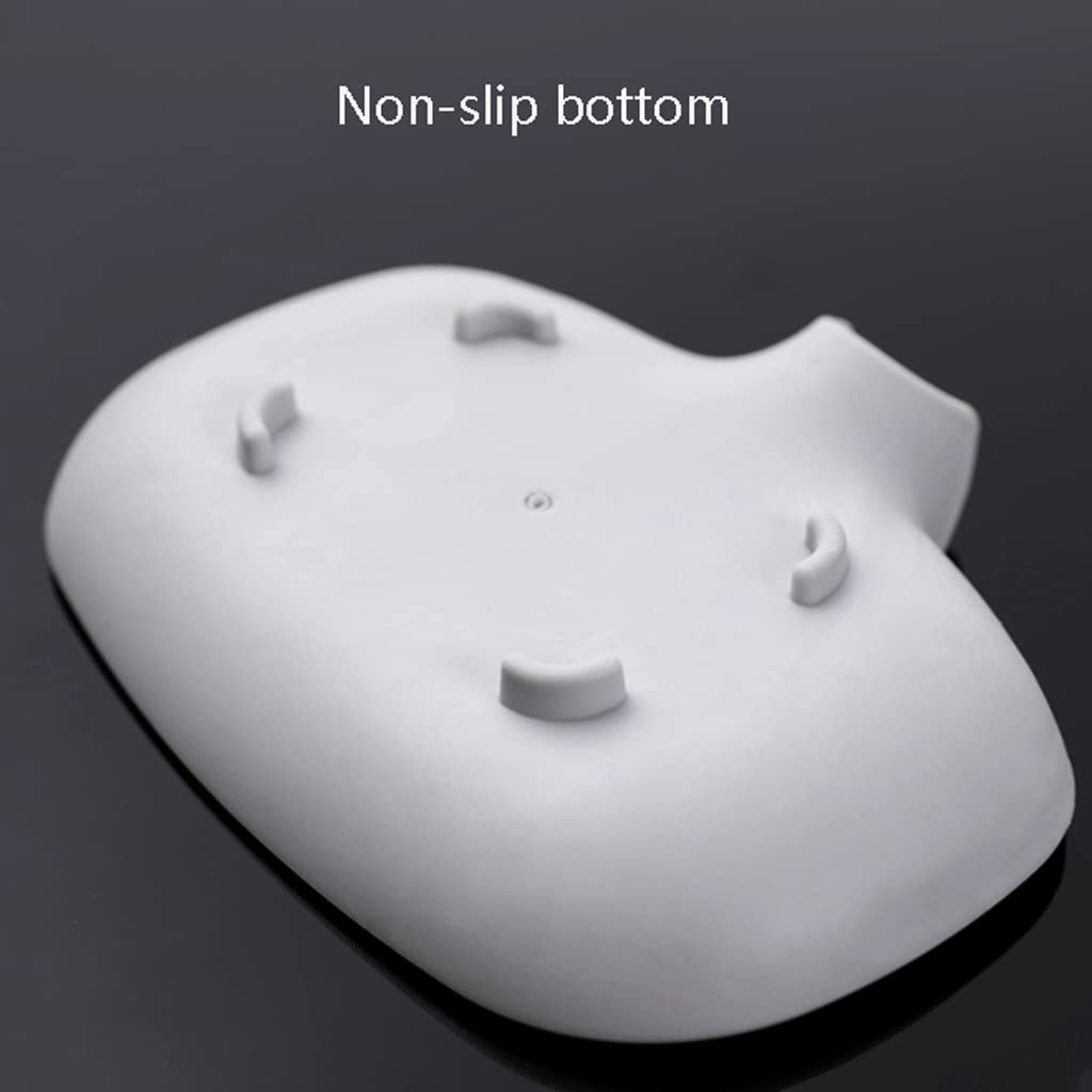 Soporte para jabón, Jabonera, jabonera, desviadora con Drenaje automático, de Silicona for el hogar, Multifuncional for encimera(Wit)
