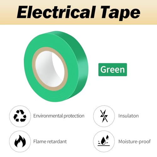 Cinta aislante verde impermeable y flexible resistente al calor 10 ud 3