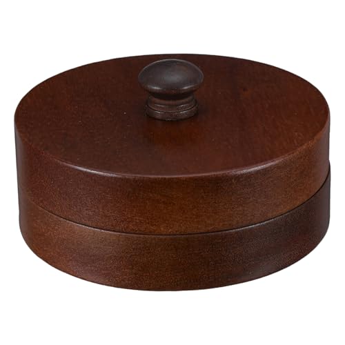 LABRIMP Stainless Steel Ashtray with Wooden Lid Large Indoor Outdoor Tabletop Cigarette Ash Holder Container for Home Office Patio Smokers