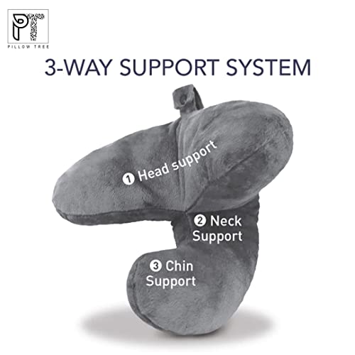 PILLOW-TREE-Portable-J-Shape-Travel-Neck-Pillow-Velvet-Fabric-Multipurpose-Neck-support-for-Men-and-Women-while-sleeping-reading-Travelling-3-Way-Support-Multiple-Colours-Available