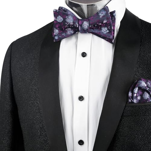 Image of Alizeal Mens 2pcs Floral Pattern Bow Tie Set