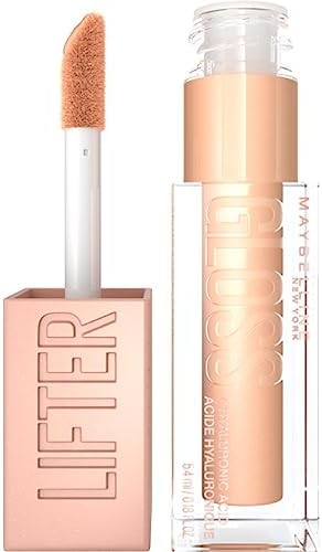 MAYBELLINE New York Lifter Gloss, Hydrating Lip Gloss with Hyaluronic Acid, High Shine for Plumper Looking Lips, Sun, Clear Neutral, 0.18 Ounce