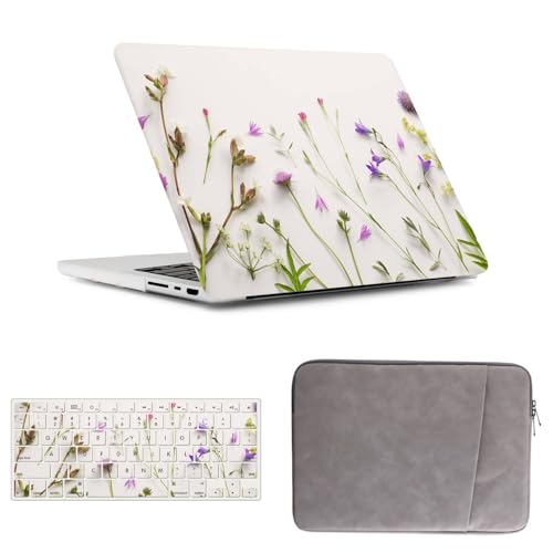 Carcasa MacBook 12 A1534抗摔保护壳 rígido de cuero con bolsa portátil de flores secas