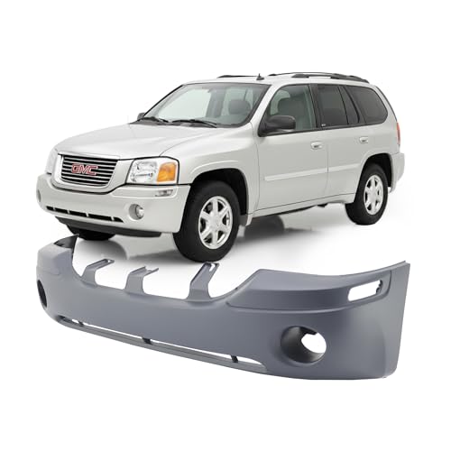 Image of FitParts Compatible with GMC Envoy 2002-2009 Front Bumper Cover | Primed, With Fog Light Holes, Ready to Paint, OEM 88937036, GM1000641