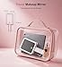 Fshyos Travel Makeup Mirror with Lights 10X/1X Double-Sided Magnifying LED Beauty Mirror Rechargeable Portable Vanity Mirror with 3 Color Lighting Smart Touch Dimming Desktop Handheld Hanging Pink