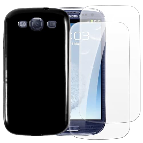 Shantime Case and Screen Protector for Galaxy S3 i9300 i9308 - Black