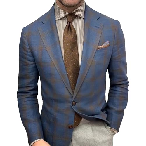 Men's Suit Jacket Blazer Tuxedos Jackets Party Sport Coats Casual Plaid Slim Fit Single Breasted Blazers