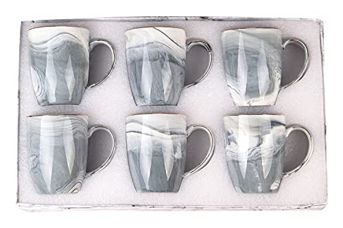 Marble Coffee Mugs Set Of 6 Coffee Mug Set Of 6 Marble Mug Set Of 6 Mug Sets Coffee Tea Milk Cocoa 6 Pack Gray Marble Mug Set With Gift Box #TOP26