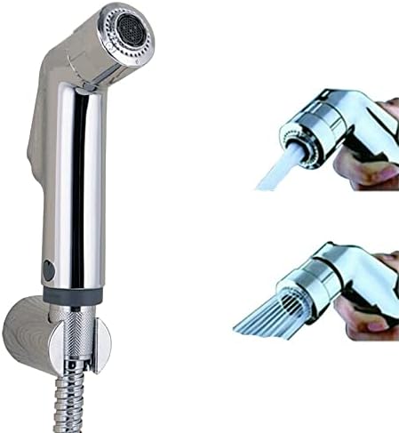 Two Function Handheld Bidet Toilet Water Spray Douche Hand Sprayer (Chrome bidet set without Adapter)