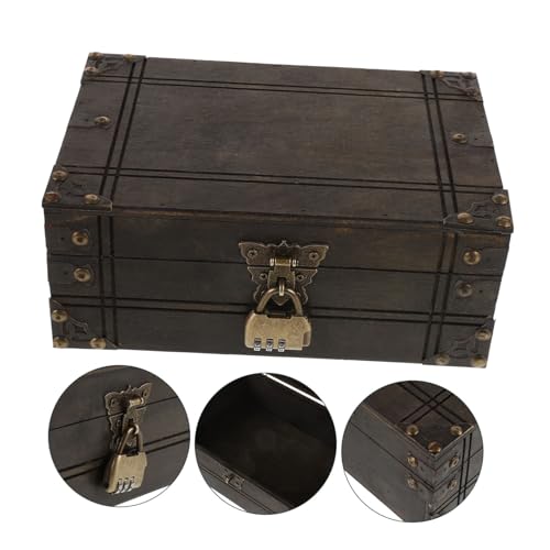 Coffre trésor bois foncé Healeved pour ranger vos secrets - 8