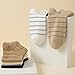 iwhgrmp Striped Ankle Socks for Women Cute Summer Fashion Breathable Soft Cotton Athletics Casual Socks Gifts (5Pairs White Khaki Black)