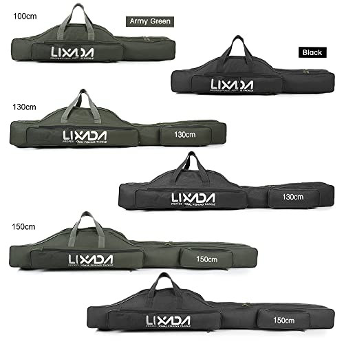SHUBIAO Bolsa de pesca, 100 cm/130 cm/150 cm Bolsa de pesca portátil dobrável vara de pesca carretel