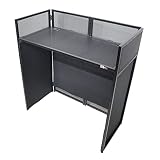 XF-VISTA BL MK2 VISTA VISTA DJ Booth Facade Table Station with White/Black Scrim kit and Padded Travel Bag | Black Hardware