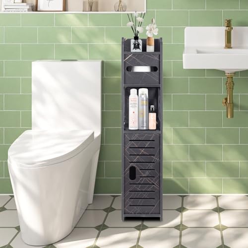Pinkgarden Armoire de rangement pour salle de bain, petite armoire de rangement avec portes et étagères, armoire de rangement fine pour salle de bain,...