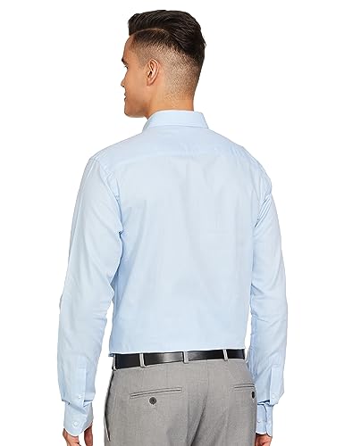 Image of Park Avenue Men's Pure Cotton Dobby Pattern Slim Fit Semi Cutaway Collar Full Sleeve Formal Shirt