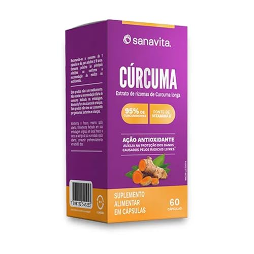 Sanavita Cúrcuma Concentrada - Antioxidante Natural - Absorção Otimizada - 60 Cápsulas