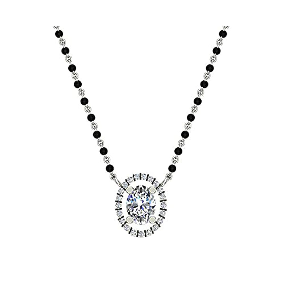 22K/18K/14K White Gold Diamond Tanmaniya Mangalsutra Pendant for Women | Natural Diamond | SI-HI Clarity & Color | BIS Hallmarked | IGLI Certificate | Elegant Traditional Tanmaniya Mangalsutra Jewellery | Fine Gold Jewellery | Gift for Wife & Women-image-18