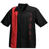 Mens Retro Bowling Shirt, BIG & TALL. All size available Black & Gray