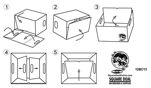 Durable Set of 5 12 inch Vinyl Record Storage Boxes - Heavy-Duty Cardboard Construction with Removable Lid - Holds Up to 90 Records Each - Built Tough for Long-Term, Secure Archival Storage - #12BC13 - Thumbnail 7