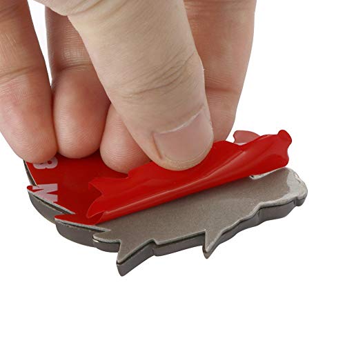 Upauto 2Pcs Cool Wolf Head Car Side/Rear/Front Decorations Badge Emblem 3D Self-Adhesive Nameplate Sticker For Car (Silver) #TOP1