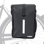 WilTec Sacoche étanche pour Porte-Bagages Noir Mat – capacité de 16 L – 47 x 24 x 13 cm – en PVC et Polyester – pour vélos et vélos électriques – Sac de Bicyclette – avec bandoulière Amovible