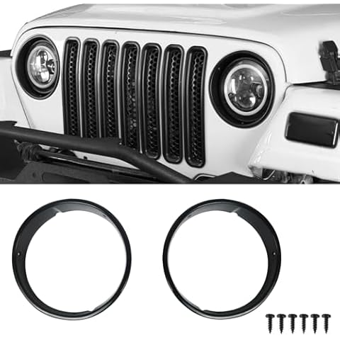 CHTRANS Headlight Bezels for Jeep Wrangler TJ Cover