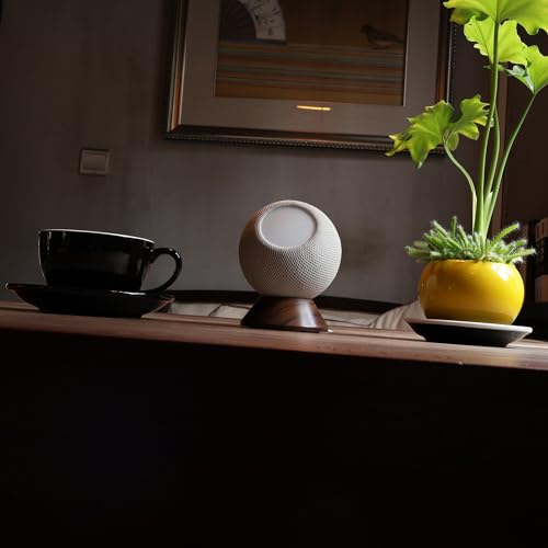 Soporte de nogal para Apple HomePod Mini con base de escritorio madera 2