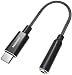 Produktbild USB C auf 3,5 mm Kopfhöreradapter, digitaler Audioadapter DAC 384 kHz, 32-Bit-Kopfhörerverstärker, Typ C auf 3,5 mm Audioadapter für Pixel 2XL/3XL,Oneplus, Mate20/P20/P30,S8/S9/Note10 (13CM)