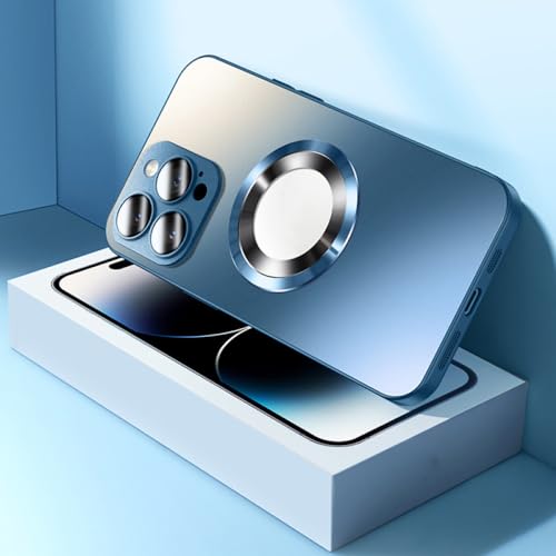 Étui de charge sans fil iPhone 15 finition mat haut de gamme bleu marine