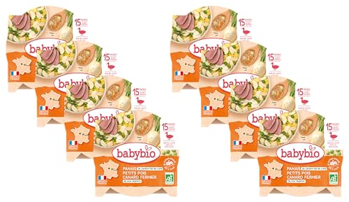 BABYBIO - Assiette - Panais Petits Pois Canard - 15+ mois - BIO - 260g - Lot de 8