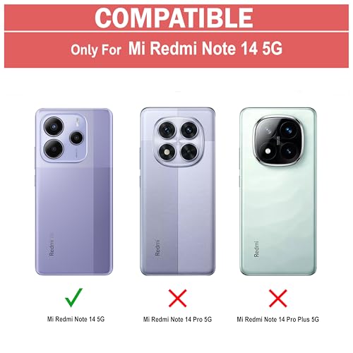 Image of Zapcase Back Case Cover for Mi Redmi Note 14 5G | Compatible for Mi Redmi Note 14 5G Back Case Cover | Clear Case with Camera Protection | (TPU + PC | Matte Black)
