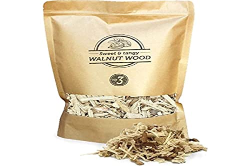 Smokey Olive Wood 1'7L, virutas de Madera de Nogal para Barbacoa y ahumar, Talla Nº3: 2-3cm