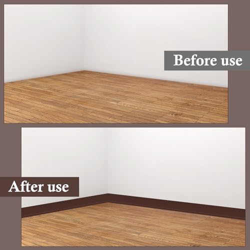 POPAKAN Flexible Baseboard Molding Trim 4" x 60 ft, Self-Adhesive Vinyl Wall Base Cove Base, Peel and Stick Rubber Wall Base Molding Trim - Coffee by POPAKAN - Image 7